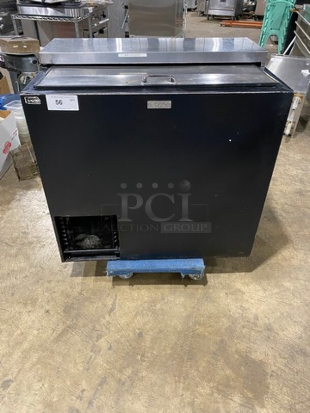 Perlick Commercial Under The Counter Beer Bottle Cooler! With Single Sliding Stainless Steel Top Door! Model: BC36 SN: 656585 115V 60HZ 1 Phase