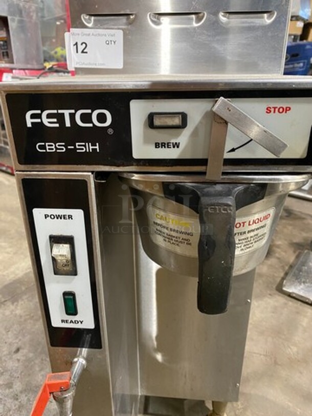 Fetco Commercial Countertop Coffee Machine! With Hot Water Line! Stainless Steel Body! On Small Legs! Model: CBS51H15 SN: 02572703A 120/208/240V 1 Phase - Image 8 of 11
