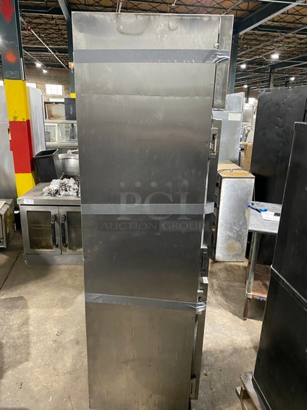 Custom Cool Commercial Split Door Reach In Refrigerator! With Solid Doors! All Stainless Steel! On Casters! - Image 4 of 9