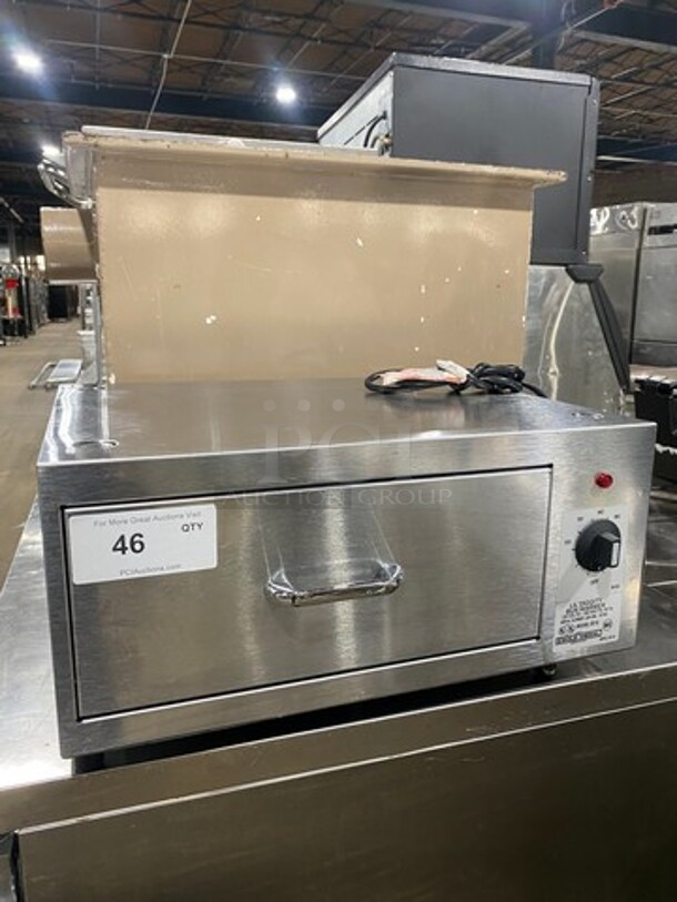 Gold Medal Commercial Countertop Single Drawer Bun Warmer! All Stainless Steel! Model: 8018 SN: LBW98L02164 120V