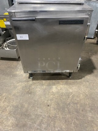 Beverage Air Commercial Single Door Undercounter Cooler! Stainless Steel! On Casters! Model: UCR27 SN: 2316481! 115V 60HZ 1 Phase!