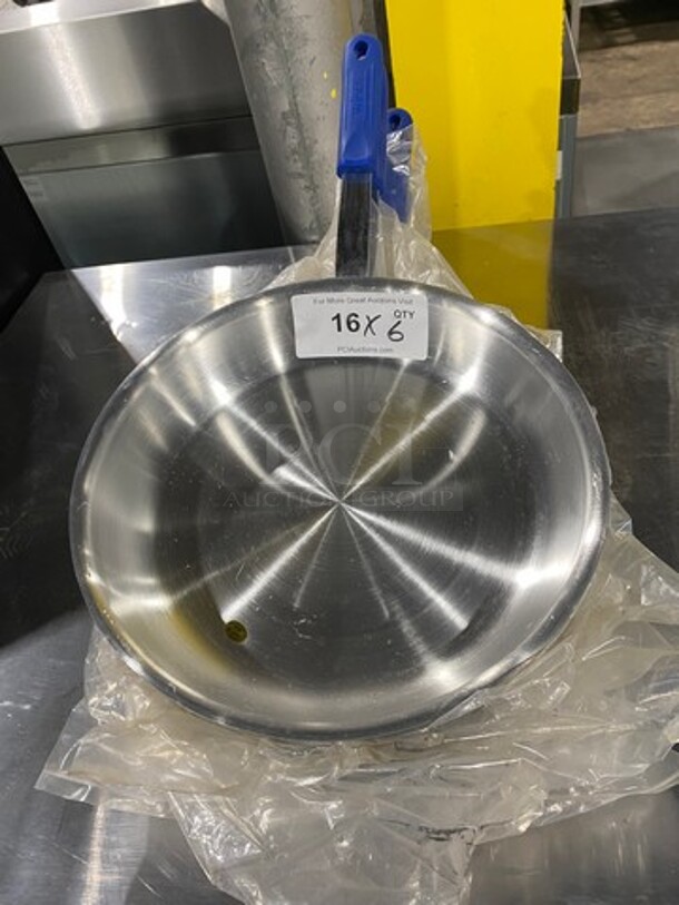 NEW! Winco Stainless Steel 12" Frying Pans! With Cool Touch Handles! 6x Your Bid! - Image 1 of 6