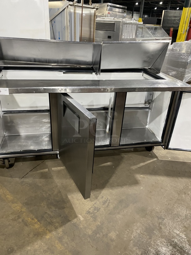 TRUE All Stainless Steel Refrigerated 3 Door Mega Top Sandwich Prep Table!  On Casters! Model QA-72-30M-B Serial 1-3456552 115V/60Hz/1 Phase - Image 5 of 9