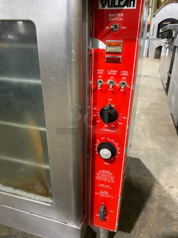 Vulcan Commercial Natural Gas Powered Double Deck Convection Oven! With View Through Doors! Metal Oven Racks! All Stainless Steel! On Legs! 2x Your Bid Makes One Unit! - Image 8 of 9