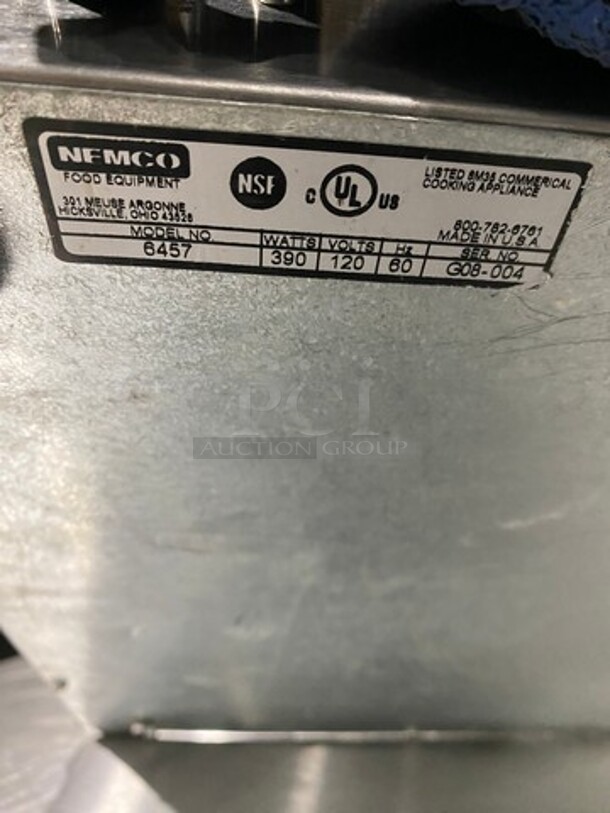 Nemco Commercial Countertop Electric Powered Heated Food Display Case! Glass All Around! With Rear Access! Stainless Steel Body! Model: 6457 SN: G08004 120V - Image 8 of 8