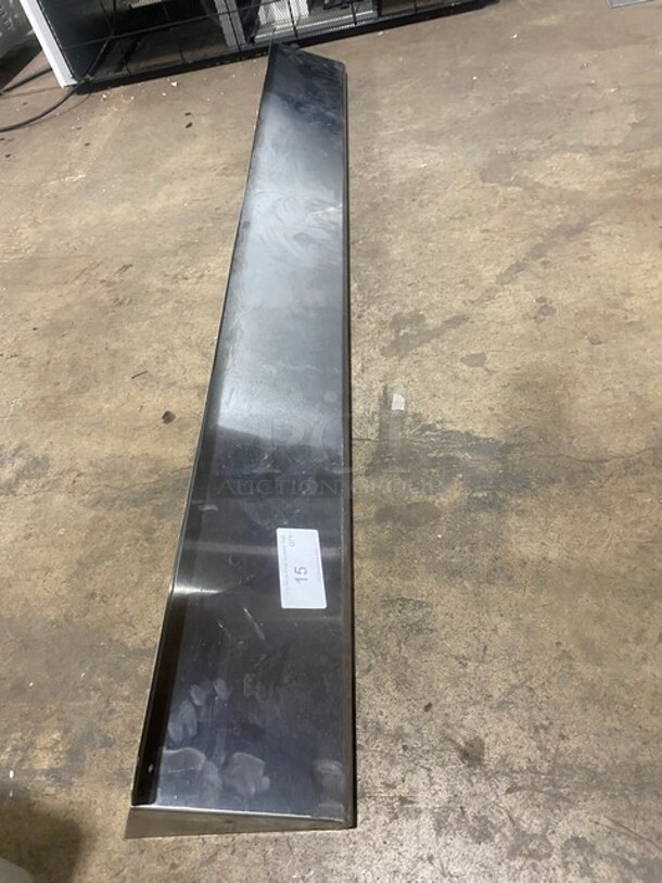 All Stainless Steel! Wall Mounted Commercial Shelf With Backsplash!  - Image 2 of 4