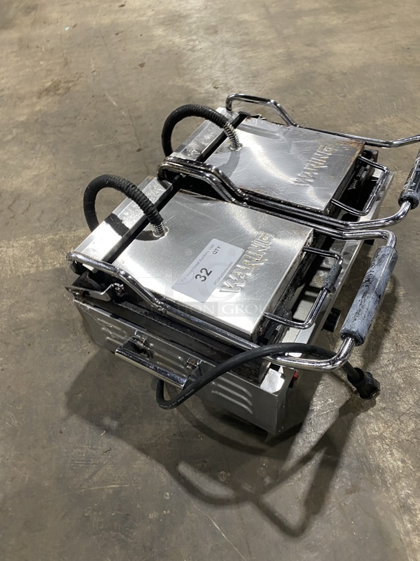 WARING PANINI OTTIMO Stainless Steel Commercial Countertop Dual Panini Press!  Model WPG300 240V/60Hz/ - Image 2 of 8