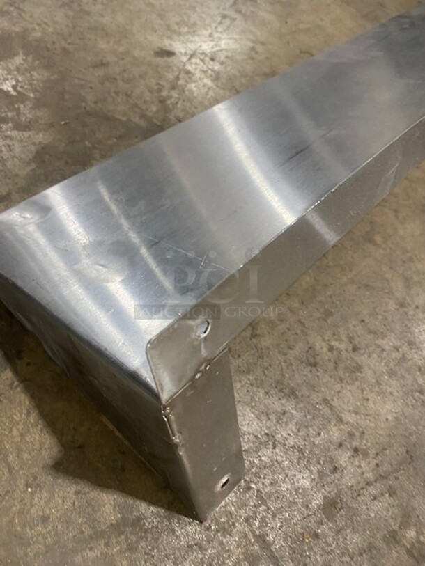 All Stainless Steel! Wall Mounted Commercial Shelf With Backsplash! - Image 4 of 4