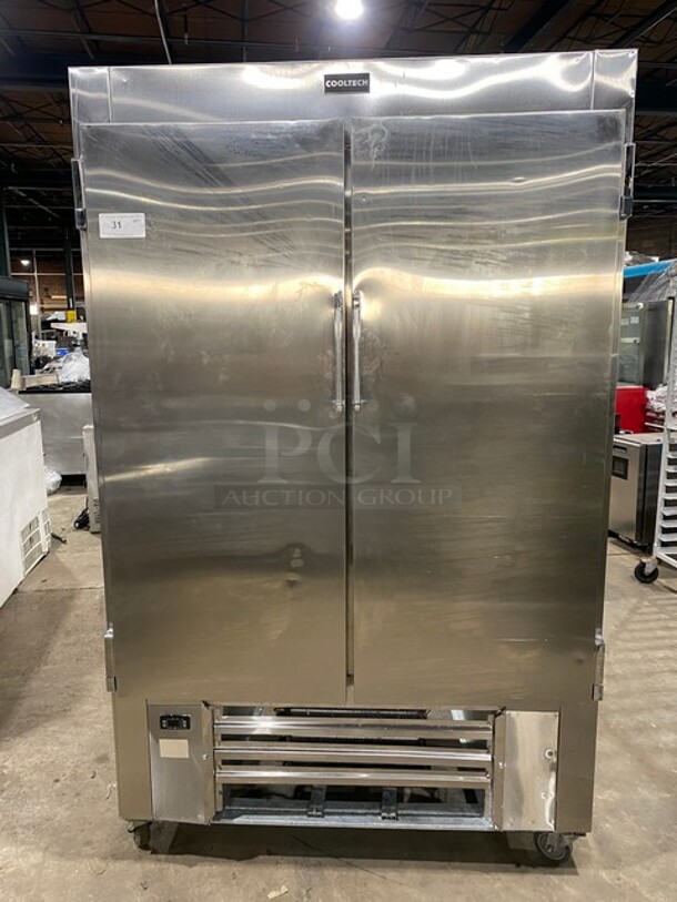 Cool Tech Commercial 2 Door Reach In Cooler! All Stainless Steel! On Casters! Model: CMPH48RIF SN: W20715 120V