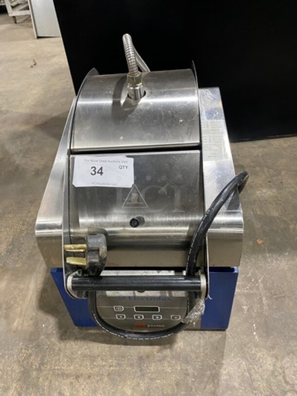 LATE MODEL! 2017 Electrolux Commercial Countertop Electric Powered Panini Flat Press! With Digital Controls! Stainless Steel Body! On Small Legs! Model: HSPPA1 SN: 70410034 208V 60HZ 1 Phase - Image 1 of 9