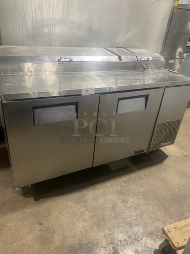 True Commercial Refrigerated Pizza Prep Table! With 2 Door Storage Space Underneath! All Stainless Steel! On Casters! Model: TPP67 SN: 13855773 115V 60HZ 1 Phase - Image 1 of 11