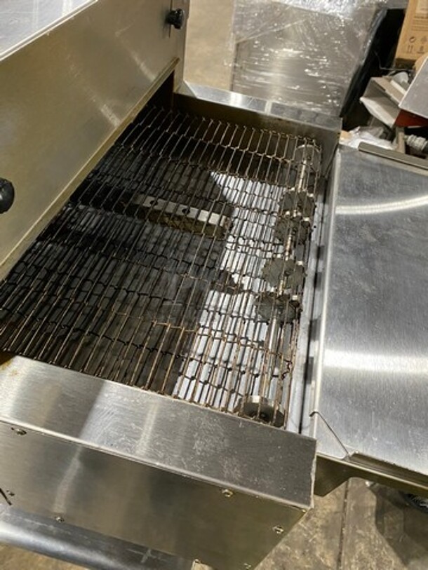 AMAZING! LATE MODEL! Vollrath Commercial Countertop Electric Powered Conveyor Pizza/ Baking Oven! On Legs! On Equipment Stand! With Storage Space Underneath! All Stainless Steel! On Casters! Model: JPO18 SN: L06001389542001 240V! WORKING WHEN REMOVED! - Image 6 of 10