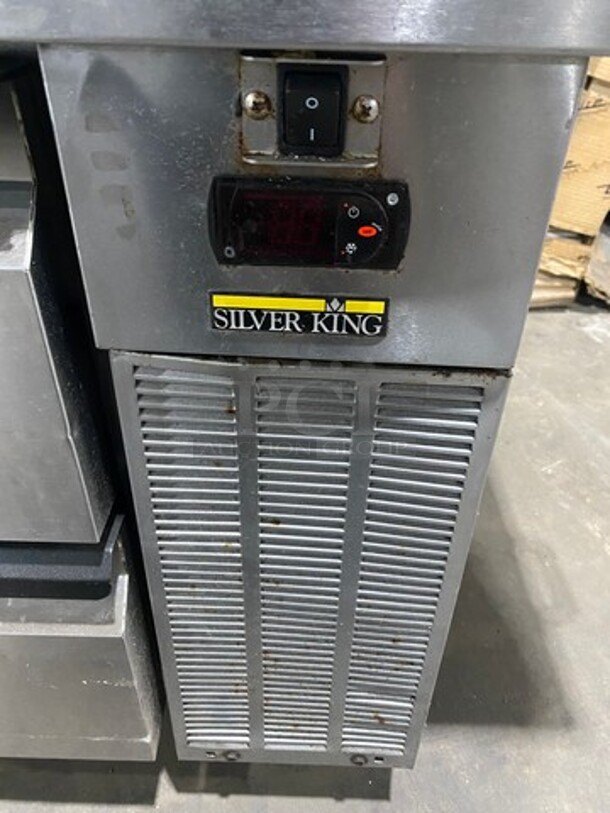 Silver King Commercial Refrigerated Chef Base! With 4 Drawers! All Stainless Steel! Model SKRCB97H Serial SBDH151473A! 115V! On Commercial Casters!
 - Image 12 of 12
