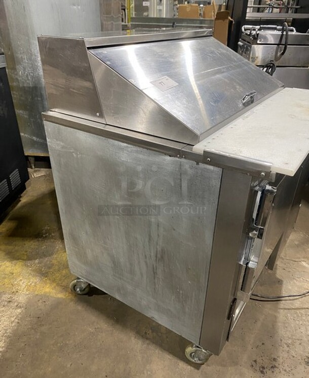 Cool Tech Refrigerated 2 Door Mega Top Sandwich Prep Table! With Poly Cutting Board!  Model CMPH-36bm SN: 83417 120V  - Image 2 of 10