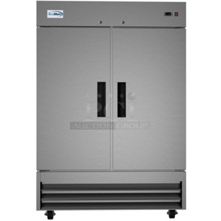 BRAND NEW SCRATCH AND DENT! IN THE BOX!!! Koolmore RIR-2D-SS 54 in. Two-Door Reach-In Refrigerator - 47 Cu Ft. 	54x32-1/4x82	