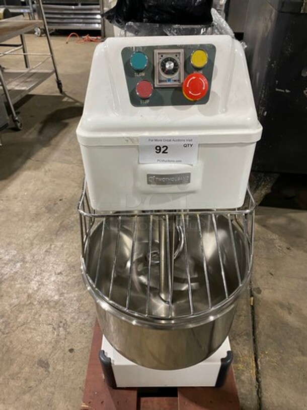 WOW! Two Thousand Commercial Floor Style Spiral Dough Mixer! With Spiral Attachment! Stainless Steel Mixing Bowl And Bowl Guard! Model: HS20S 220V