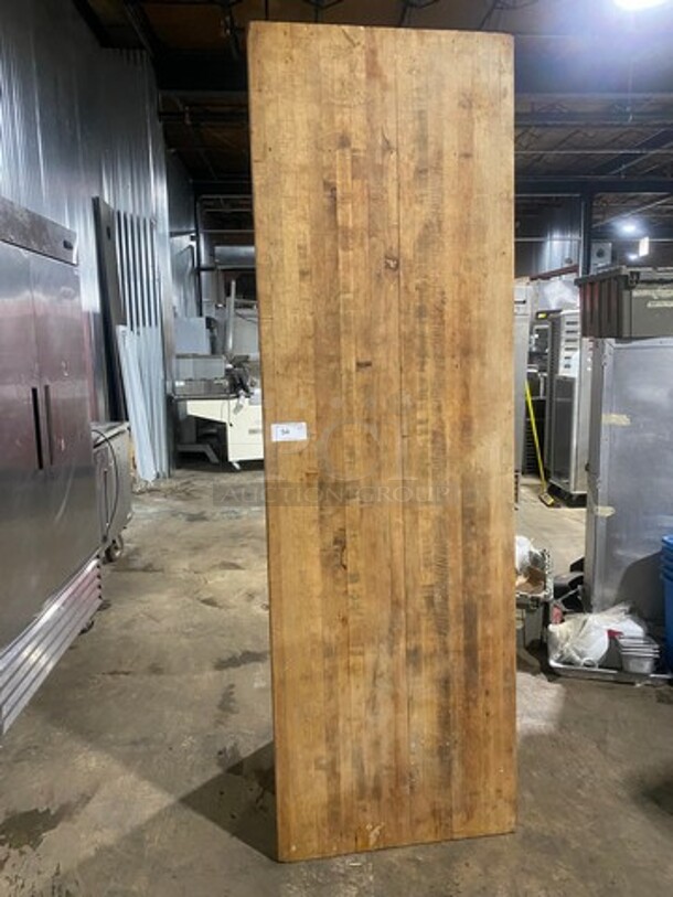 Commercial Butcher Block Table! With Storage Space Underneath! Stainless Steel Body! On Legs! - Image 1 of 4