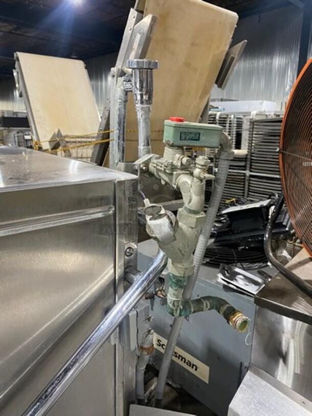 WOW! Hobart Commercial Pass-Through Dishwasher! All Stainless Steel! On Legs! With Left And Right Side Dish Washing Table! With Back Splash! On Legs! Model: AM12 SN: 12045138 200/240V 60HZ 1 Phase! Measurements Are With Tables In Place!  - Image 11 of 11