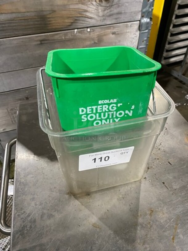 ALL ONE MONEY! MISCELLANEOUS! Clear Poly Food Container, Green Poly Bucket! - Image 2 of 4