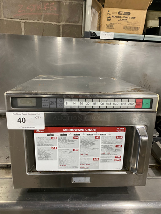 Panasonic Commercial Countertop Microwave Oven! All Stainless Steel! With View Through Door! Model: NE17521 SN: 6A96070292 208/230V 60HZ 1 Phase