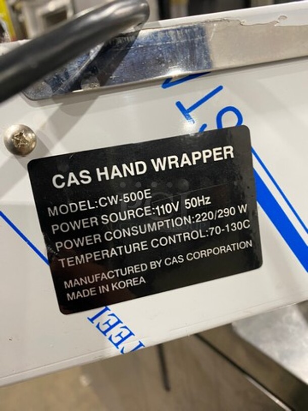 NEW! OUT OF THE BOX! CAS Commercial Countertop Hand Wrap Wrapping Machine! All Stainless Steel! Model: CW500E 110V - Image 6 of 10