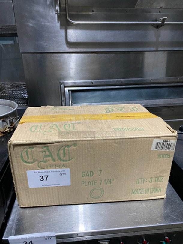 ALL ONE MONEY! IN ORIGINAL BOX! DAD 7 1/4" White Ceramic Plates! - Image 1 of 6