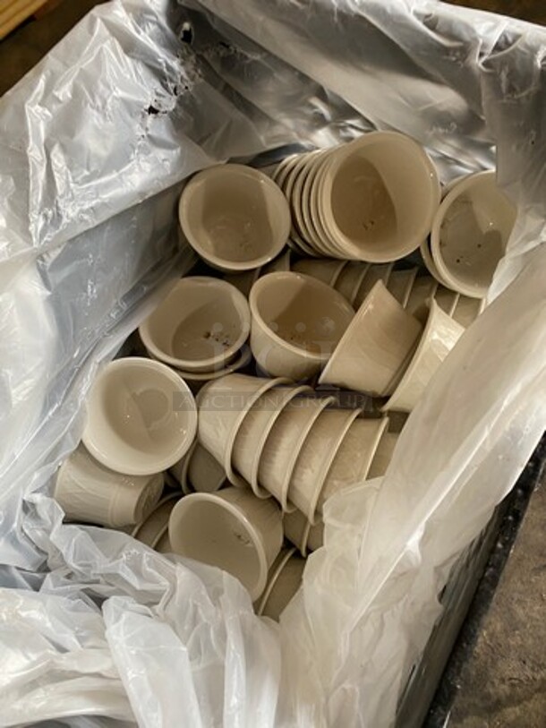 ALL ONE MONEY! Homer Laughlin White Ceramic Ramekin! Includes Black Poly Crate! - Image 2 of 5