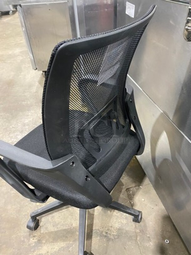 NEW! Cushioned Office Chair! On Casters! - Image 3 of 8