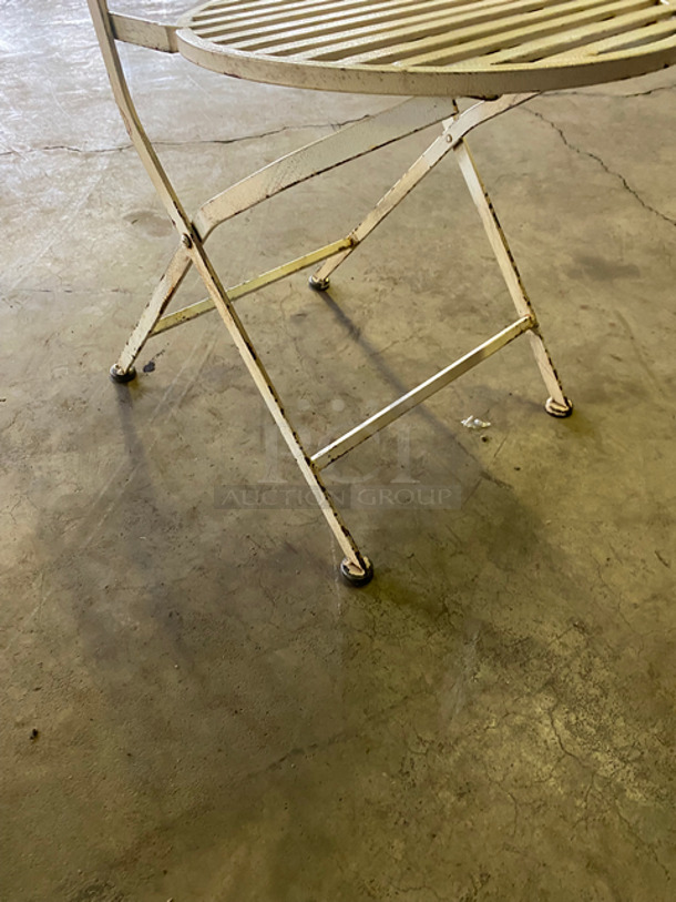 White Metal Foldable Patio Chairs! 15x Your Bid! - Image 8 of 9