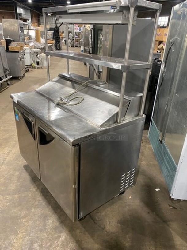 Turbo Air Commercial Refrigerated Sandwich Prep Table! With 2 Door Storage Space! Poly Coated Racks! With Overhead Shelf Space! All Stainless Steel! On Casters! Model: TST48SD - Image 2 of 11