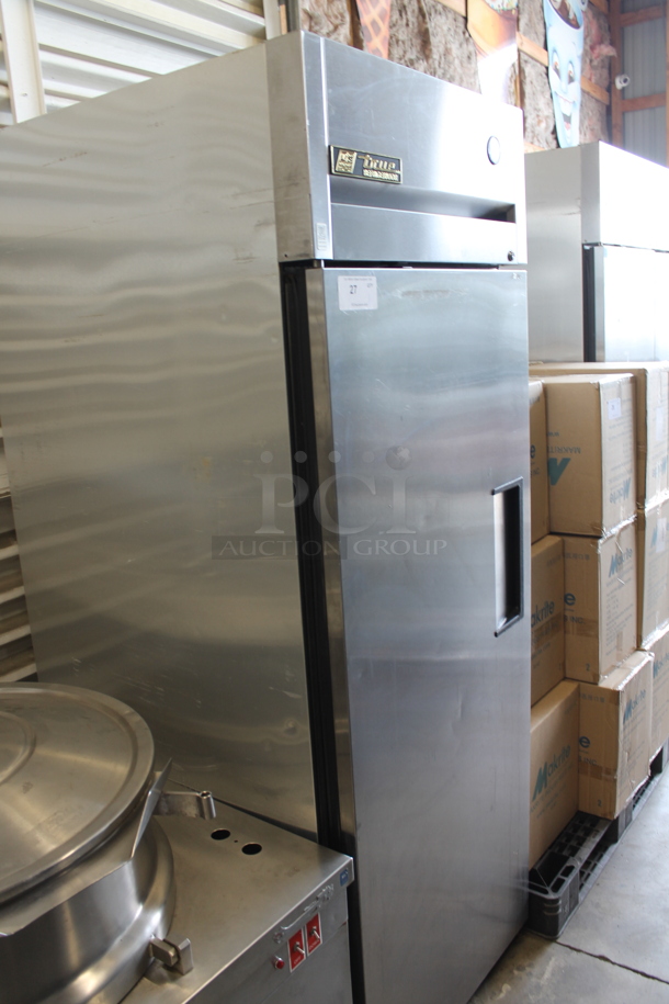 2014 True TG1R-1S ENERGY STAR Stainless Steel Commercial Single Door Reach In Cooler w/ Poly Coated Racks. 115 Volts, 1 Phase. Tested and Working! - Image 1 of 6