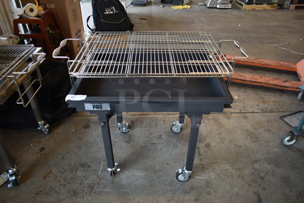 BRAND NEW SCRATCH AND DENT! Backyard Pro 554CHAR30 Stainless Steel Commercial Portable Charcoal Grill w/ Cover on Commercial Casters. - Image 1 of 6