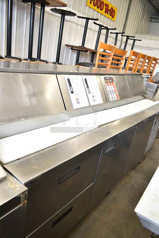 Delfield Stainless Steel Commercial Sandwich Salad Prep Table Bain Marie Mega Top on Commercial Casters. - Item #1114609