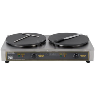 BRAND NEW SCRATCH AND DENT! 2023 Carnival King 382TCM16DBL Stainless Steel Commercial Countertop 16" Dual Non-Stick Crepe Maker. 208/240 Volts, 1 Phase. Tested and Working!