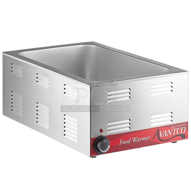 BRAND NEW SCRATCH AND DENT! Avantco 177W50 Stainless Steel Commercial Countertop Food Warmer. 120 Volts, 1 Phase. Tested and Working!