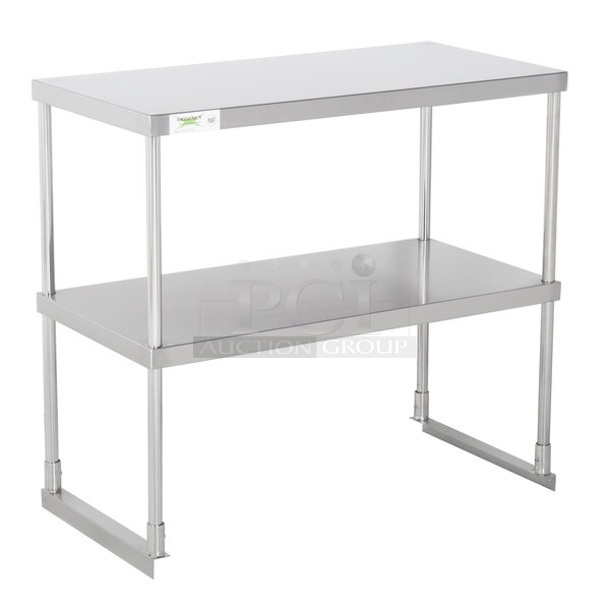 BRAND NEW SCRATCH AND DENT! Regency 600DOS1836 Stainless Steel Double Deck Overshelf - 18" x 36" x 32". May Be Missing Pieces.  - Image 1 of 3