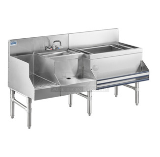 BRAND NEW SCRATCH AND DENT! Advance Tabco Prestige 109PRU1960R PRU-19-60R Prestige Series Stainless Steel Uni-Serv Speed Bar - 60" x 25" (Right Side Ice Bin)