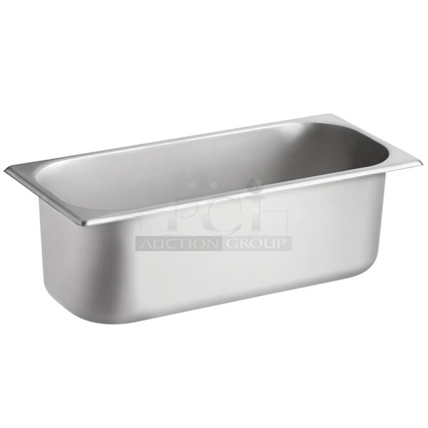 Box of 6 BRAND NEW SCRATCH AND DENT! Choice 4070IC5L 5 Liter Stainless Steel Gelato Pan 