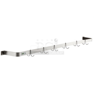 BRAND NEW SCRATCH AND DENT! Regency 600SLW72 72" Stainless Steel Wall Mounted Single Line Pot Rack. No Hooks. 