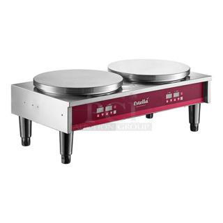 BRAND NEW SCRATCH AND DENT! 2023 Estella 348CMX16DBLM Stainless Steel 16" Double Crepe Maker. 240 Volts, 1 Phase. 