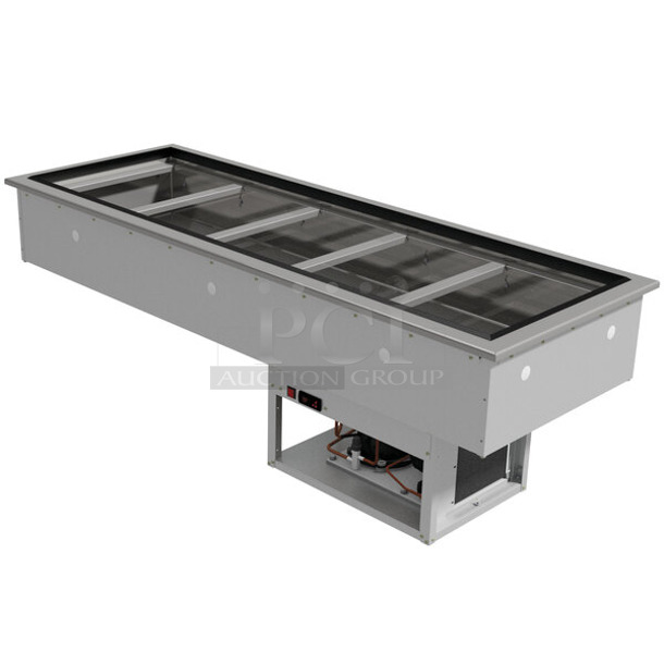 BRAND NEW SCRATCH AND DENT! Advance Tabco DIRCP-5  Stainless Steel Five Pan Drop-In Refrigerated Cold Pan Unit. 120 Volts, 1 Phase. - Item #1114466