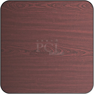 4 BRAND NEW SCRATCH AND DENT! Lancaster Table & Seating 3493030TCB 30" x 30" Laminated Square Table Top Reversible Cherry / Black. 4 Times Your Bid!