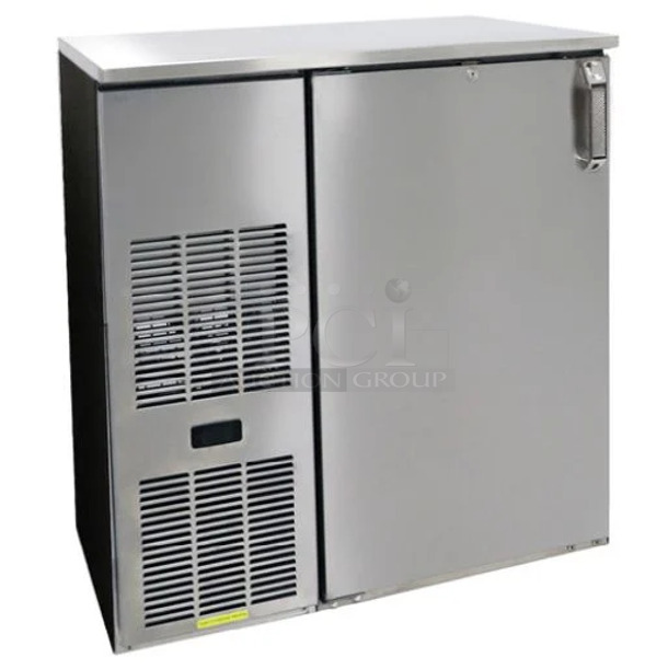 BRAND NEW! Glastender C1FB32 Stainless Steel Commercial Single Door Undercounter Cooler. 120 Volts, 1 Phase. Tested and Working! - Image 1 of 4