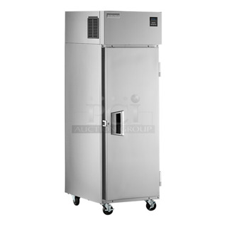 BRAND NEW SCRATCH AND DENT! 2023 Delfield 6025XL-S Stainless Steel Commercial Single Door Reach In Cooler w/ Racks on Commercial Casters. 115 Volts, 1 Phase. Tested and Working!