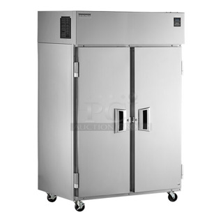 BRAND NEW SCRATCH AND DENT! 2024 Delfield 6051XL-S Stainless Steel Commercial 2 Door Reach In Cooler w/ Racks on Commercial Casters. 115 Volts, 1 Phase. Tested and Working!