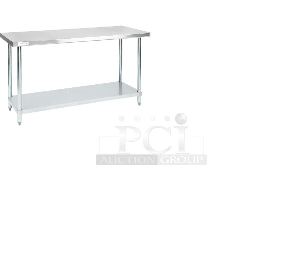2 BRAND NEW SCRATCH AND DENT! Items Including Regency 600T2460G 24" x 60" 18-Gauge 304 Stainless Steel Commercial Work Table with Galvanized Legs and Undershelf and 4668339 Unit. 2 Times Your Bid! May Be Missing Pieces.  - Image 1 of 4