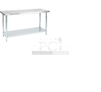 2 BRAND NEW SCRATCH AND DENT! Items Including Regency 600T2460G 24" x 60" 18-Gauge 304 Stainless Steel Commercial Work Table with Galvanized Legs and Undershelf and 4668339 Unit. 2 Times Your Bid! May Be Missing Pieces. 