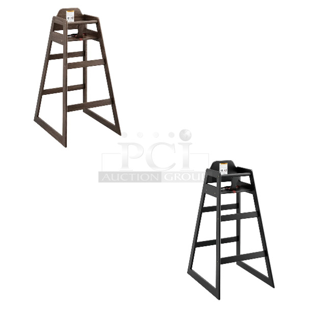 2 BRAND NEW SCRATCH AND DENT! Items Including Lancaster Table & Seating 164BWHCKDDB Bar Height Wooden High Chair with Dark Brown Finish - Unassembled and Lancaster Table & Seating 164BWHCKDBK Bar Height Wooden High Chair with Black Finish - Unassembled. May Be Missing Pieces. 2 Times Your Bid! - Image 1 of 4