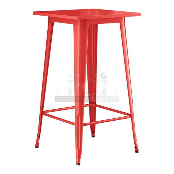 BRAND NEW SCRATCH AND DENT! Lancaster Table & Seating 164BA2424RED Alloy Series 24" x 24" Ruby Red Bar Height Outdoor Table. May Be Missing Pieces.  - Image 1 of 6
