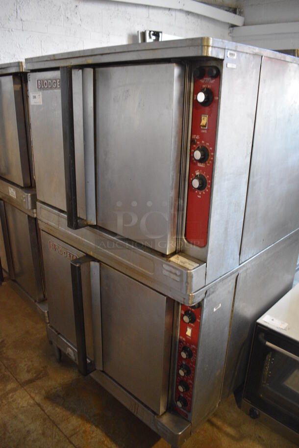 2 Blodgett Stainless Steel Commercial Electric Powered Full Size Convection Ovens w/ Solid Doors, Metal Oven Racks and Thermostatic Controls. 208-220 Volts, 3 Phase. 38x39x65. 2 Times Your Bid! - Image 2 of 10